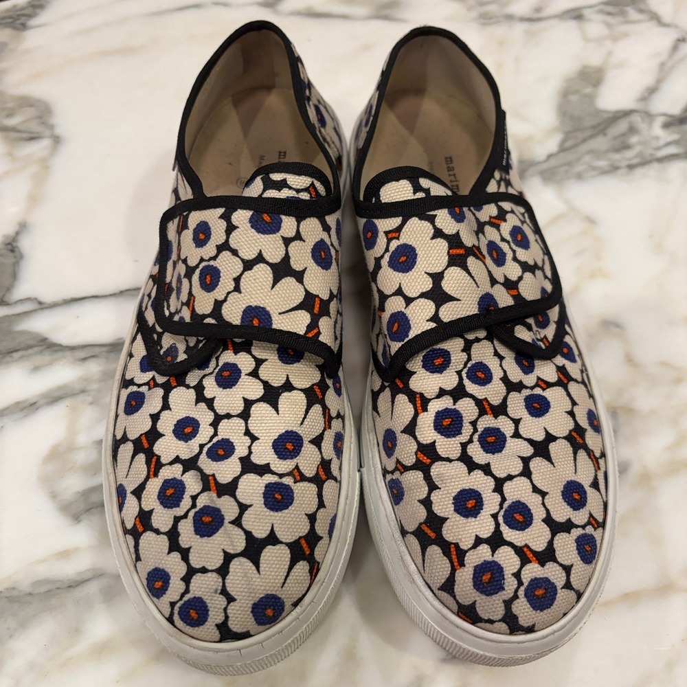 Marimekko Marka Mini 'Unikko' Iconic Poppy Velcro Sneakers Size 39 - Picture 4 of 13